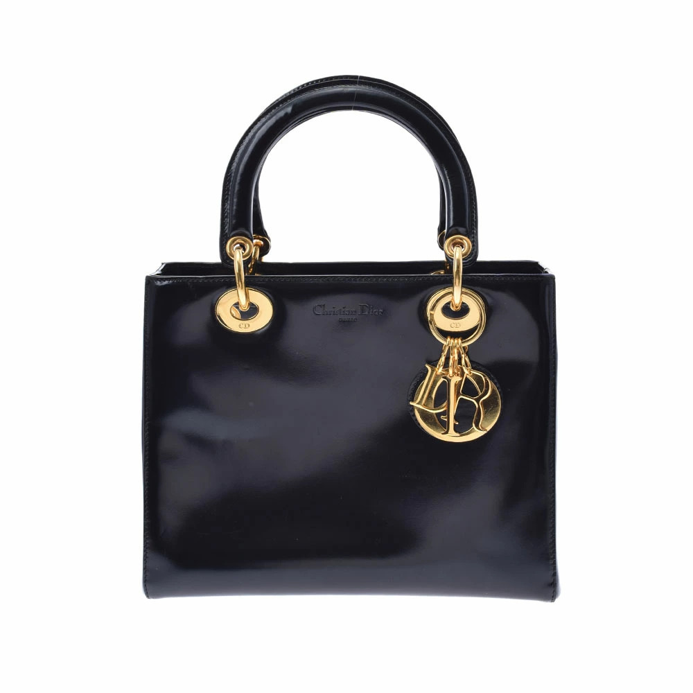 CHRISTIAN DIOR Lady Black Leather Handbag